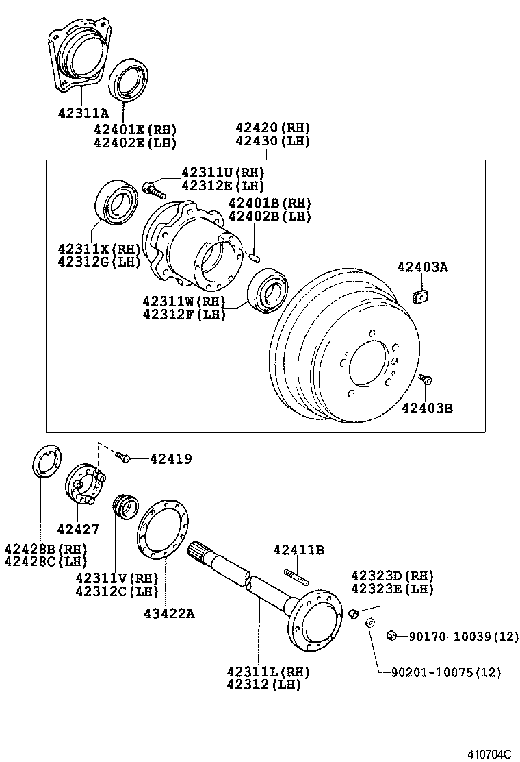  LAND CRUISER 100 |  REAR AXLE SHAFT HUB