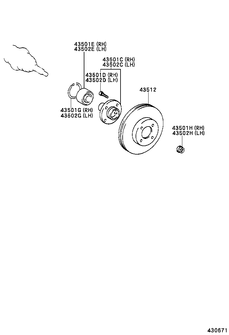  COROLLA |  FRONT AXLE HUB