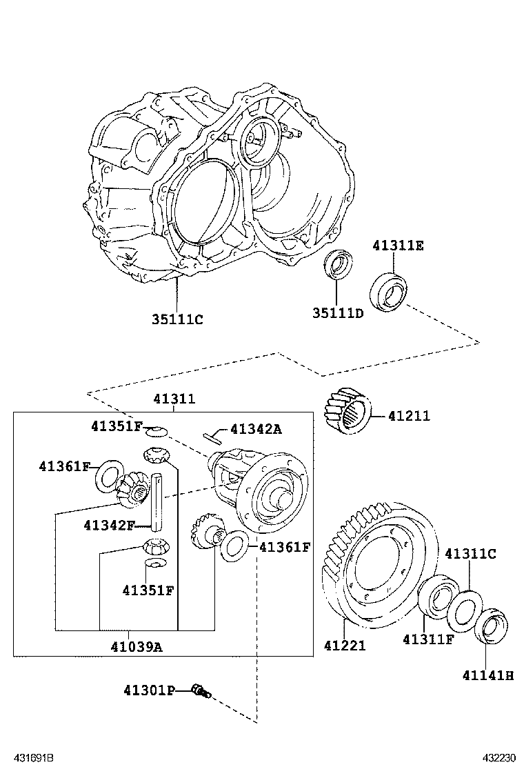  ES240 350 |  FRONT AXLE HOUSING DIFFERENTIAL