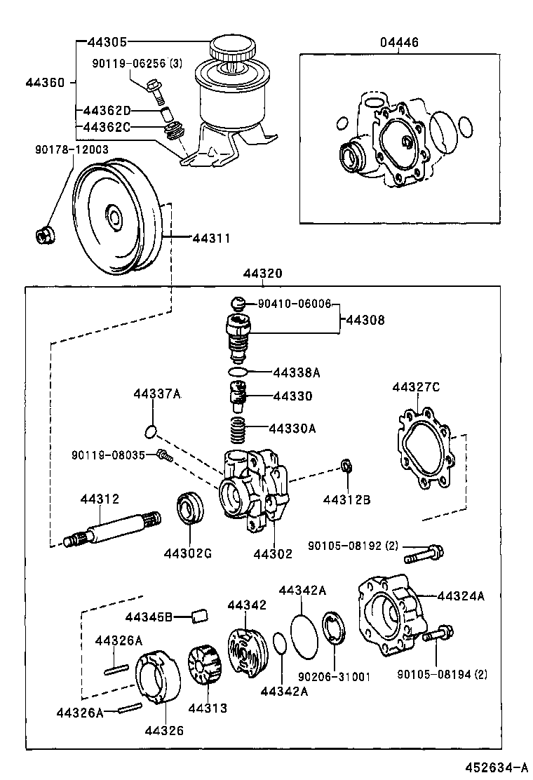  HILUX 2WD |  VANE PUMP RESERVOIR POWER STEERING