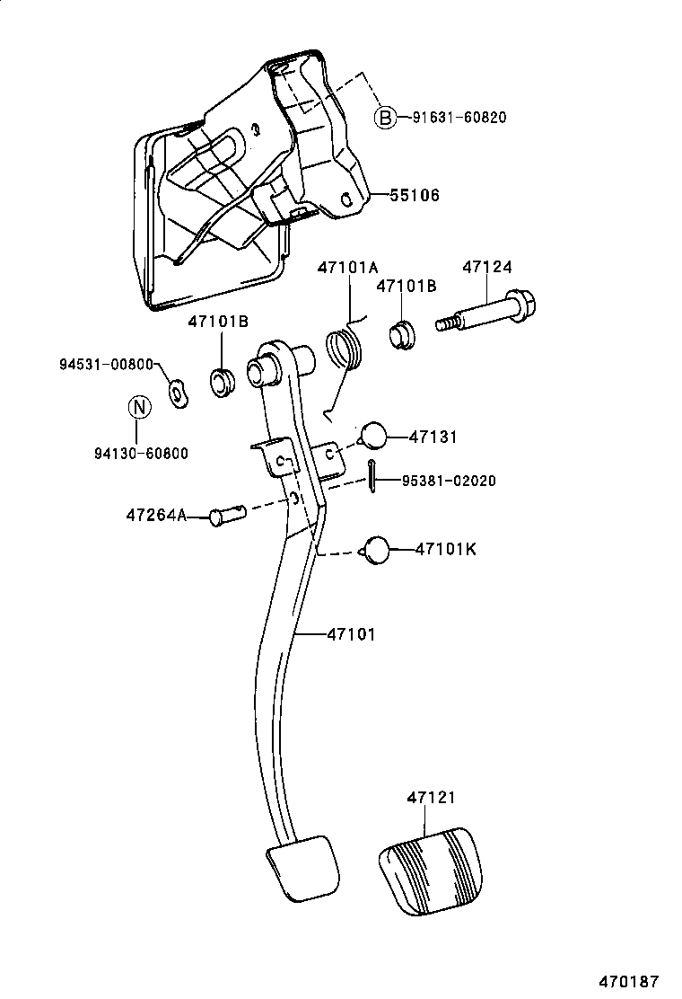  TOWNACE LITEACE |  BRAKE PEDAL BRACKET