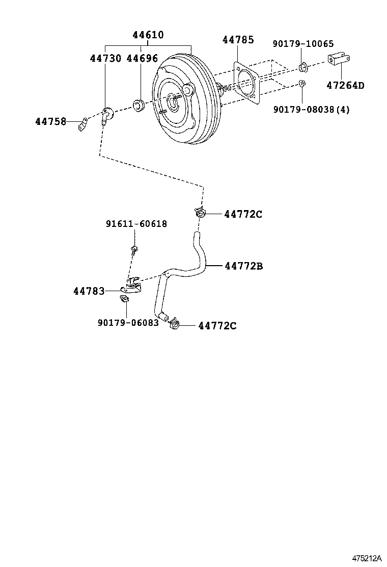  CAMRY AURION HV |  BRAKE BOOSTER VACUUM TUBE