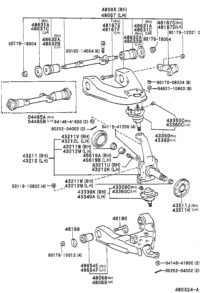  HILUX 4RUNNER |  FRONT AXLE ARM STEERING KNUCKLE