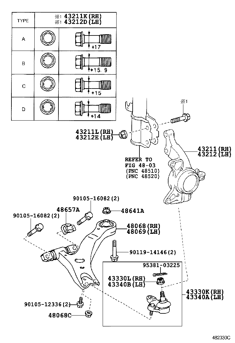  CAMRY AURION HV |  FRONT AXLE ARM STEERING KNUCKLE