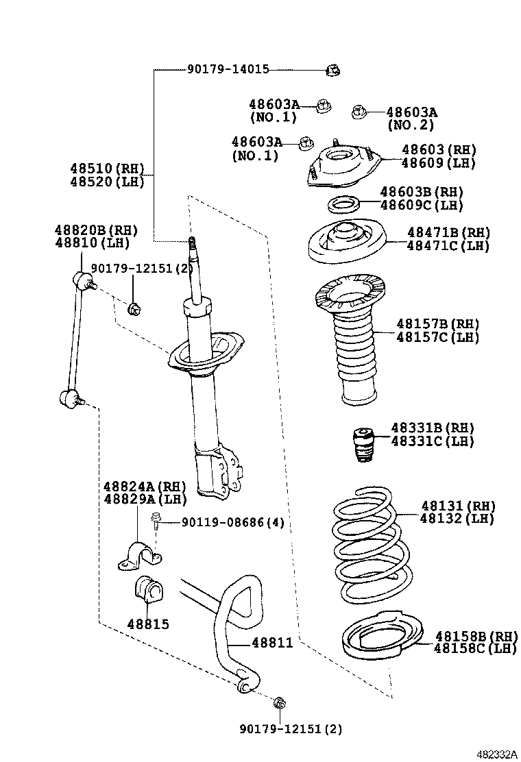  CAMRY AURION HV |  FRONT SPRING SHOCK ABSORBER