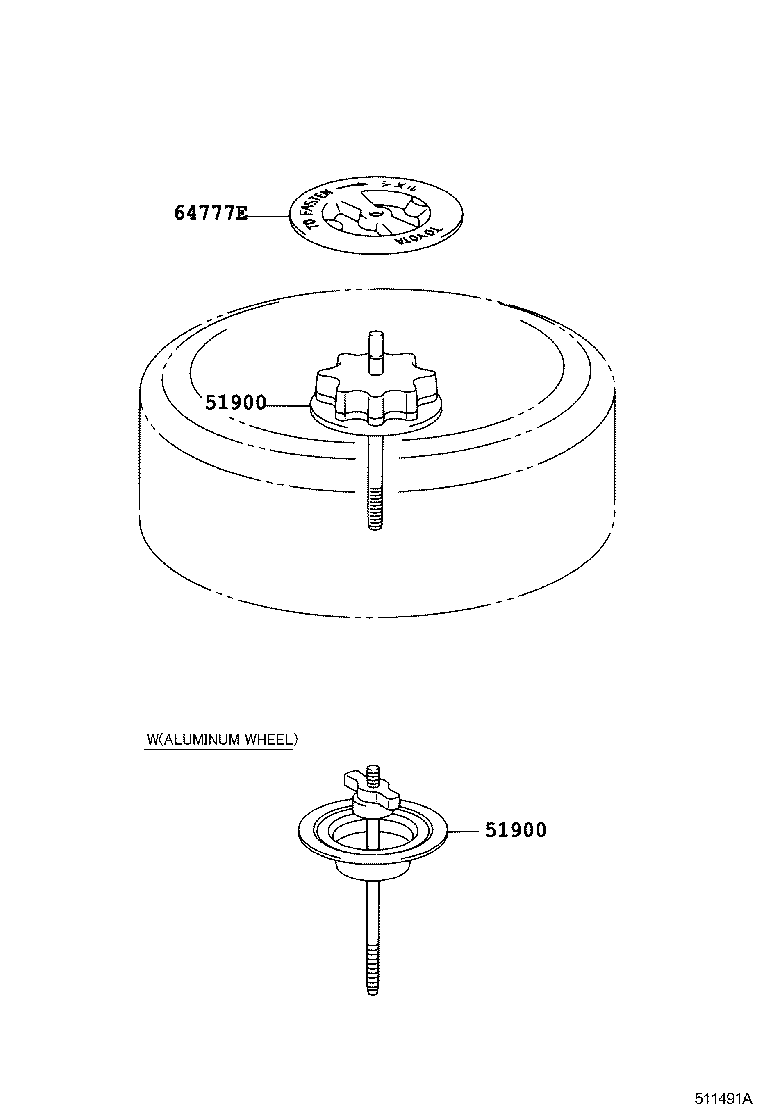  CAMRY AURION HV |  SPARE WHEEL CARRIER