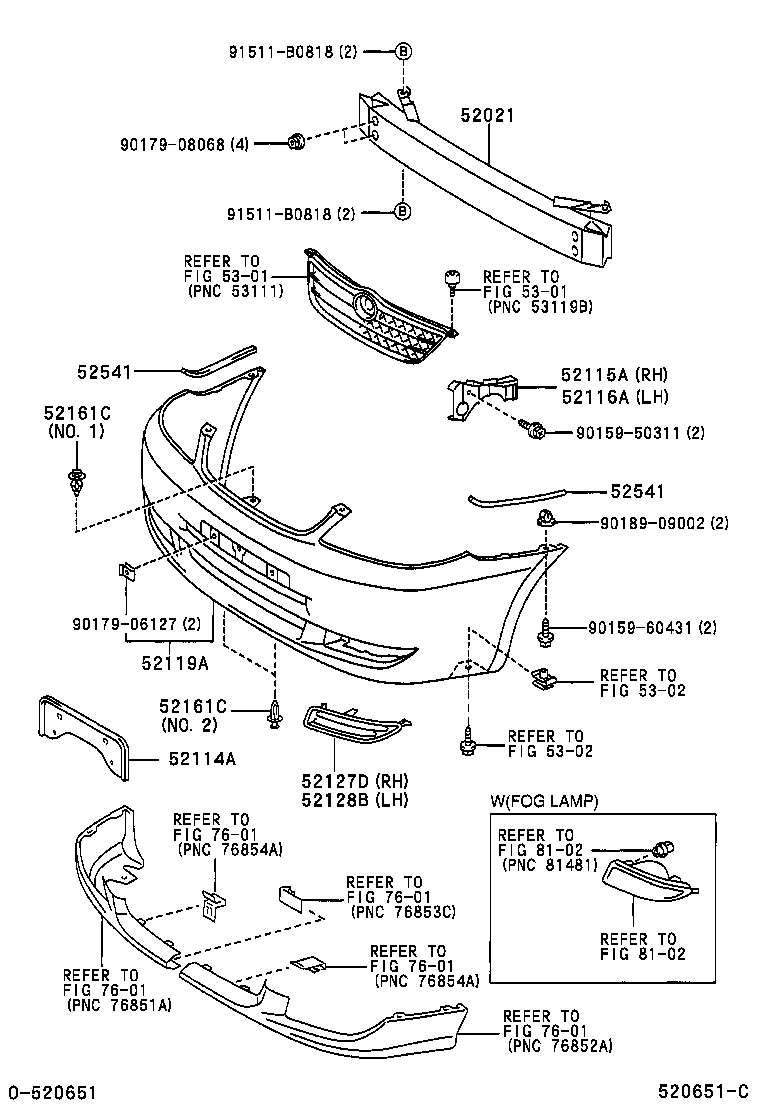  COROLLA |  FRONT BUMPER BUMPER STAY