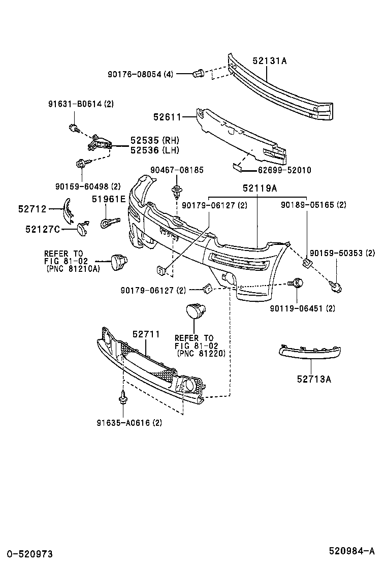  YARIS ECHO |  FRONT BUMPER BUMPER STAY