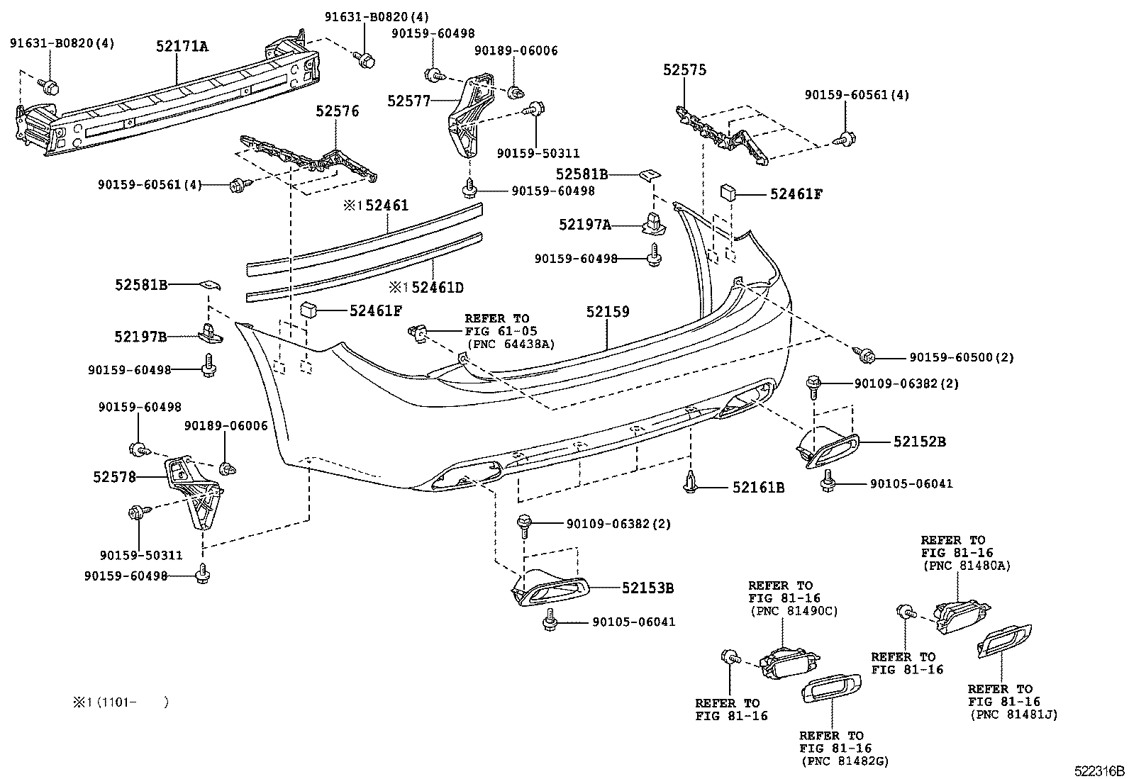  CROWN |  REAR BUMPER BUMPER STAY