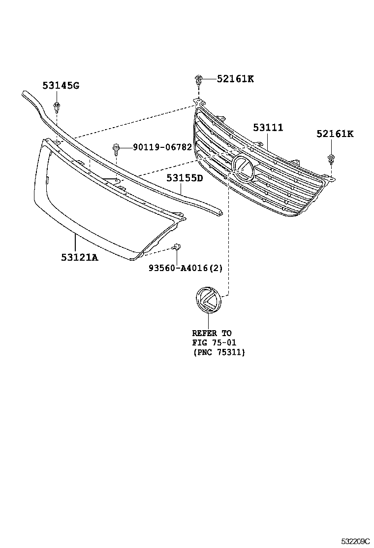  ES240 350 |  RADIATOR GRILLE