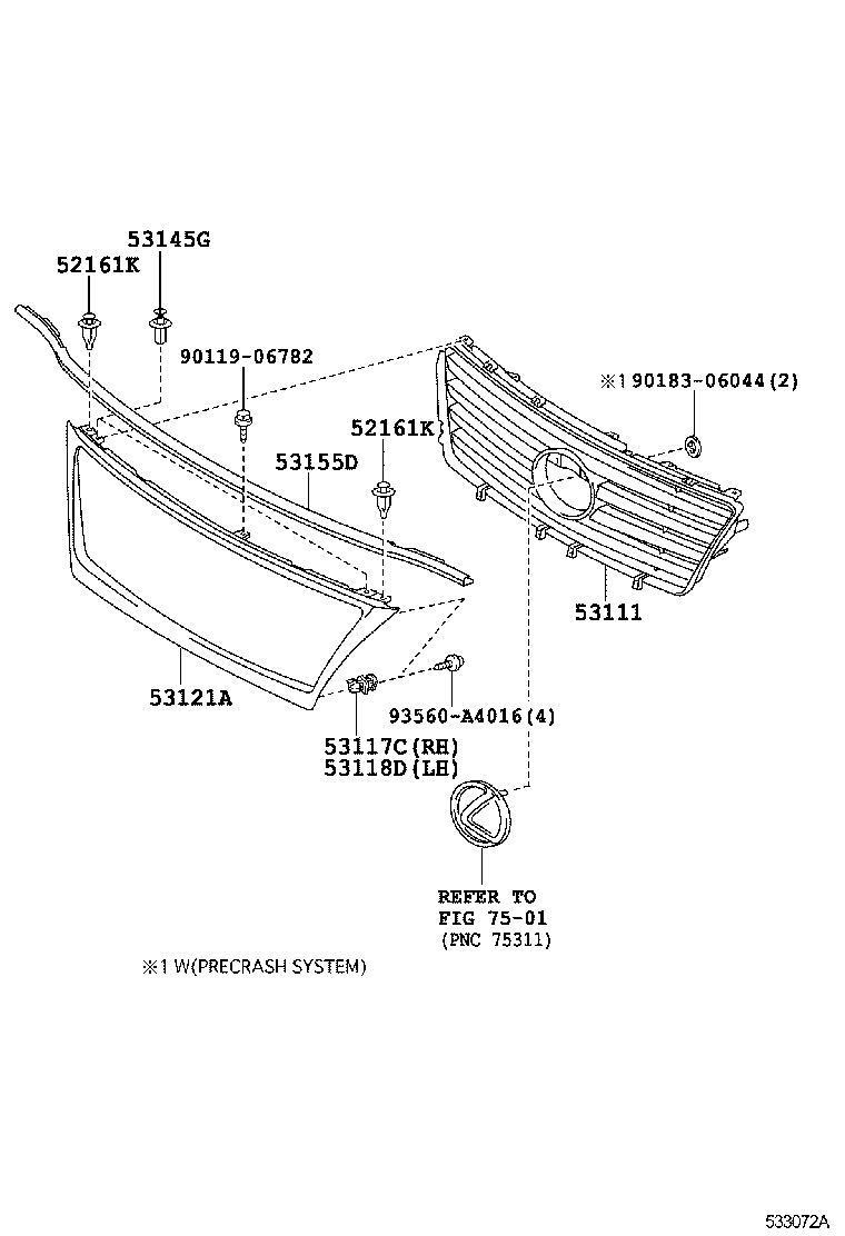  ES240 350 |  RADIATOR GRILLE