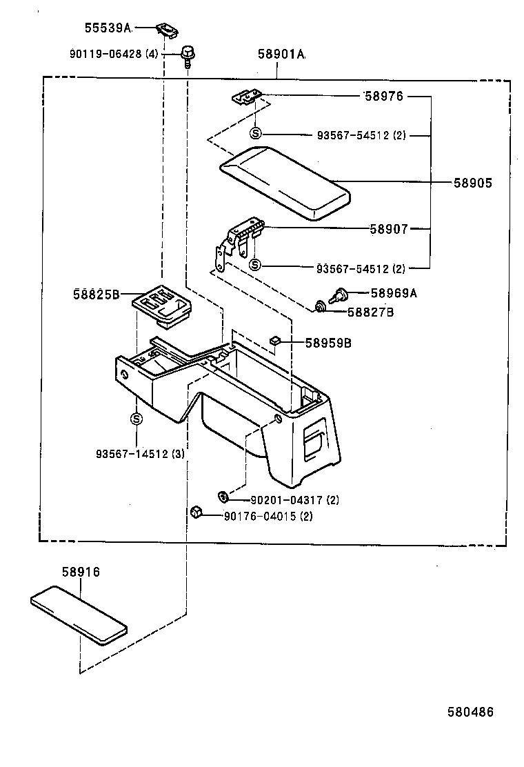  HILUX 2WD |  CONSOLE BOX BRACKET