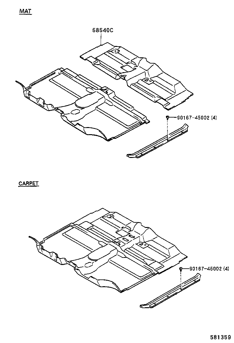  HILUX 2WD |  FLOOR MAT SILENCER PAD