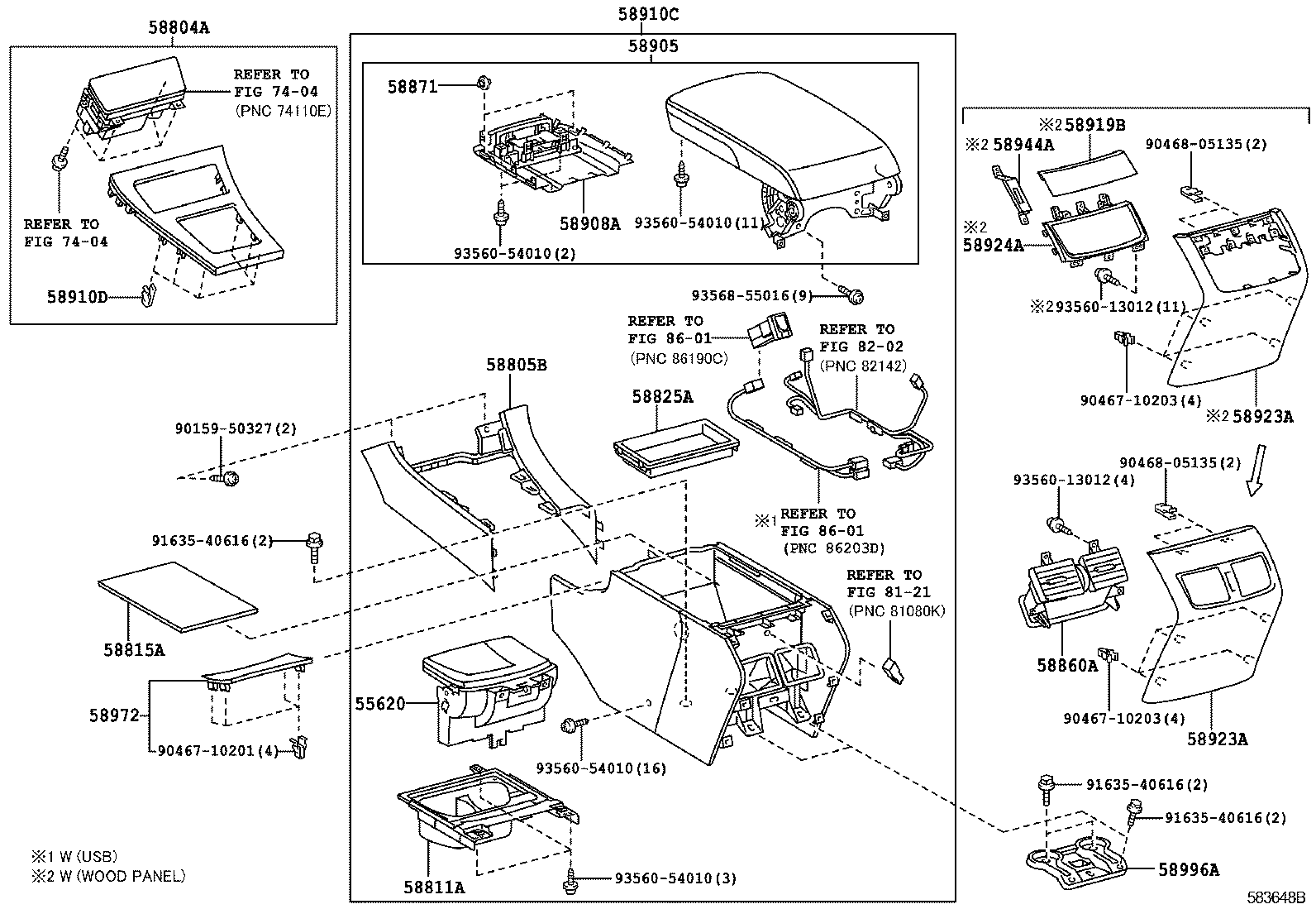  ES240 350 |  CONSOLE BOX BRACKET