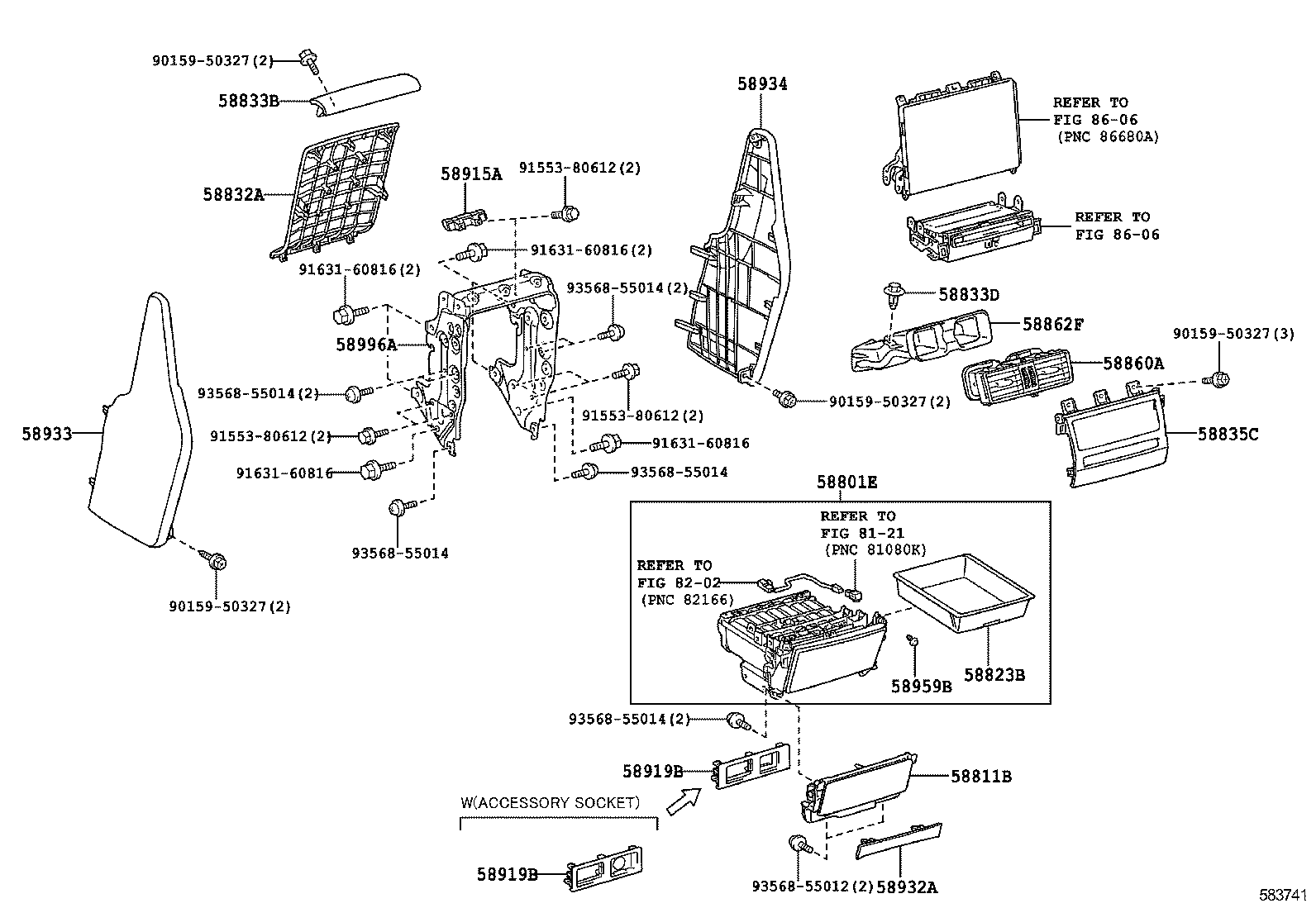  LS600H 600HL |  CONSOLE BOX BRACKET