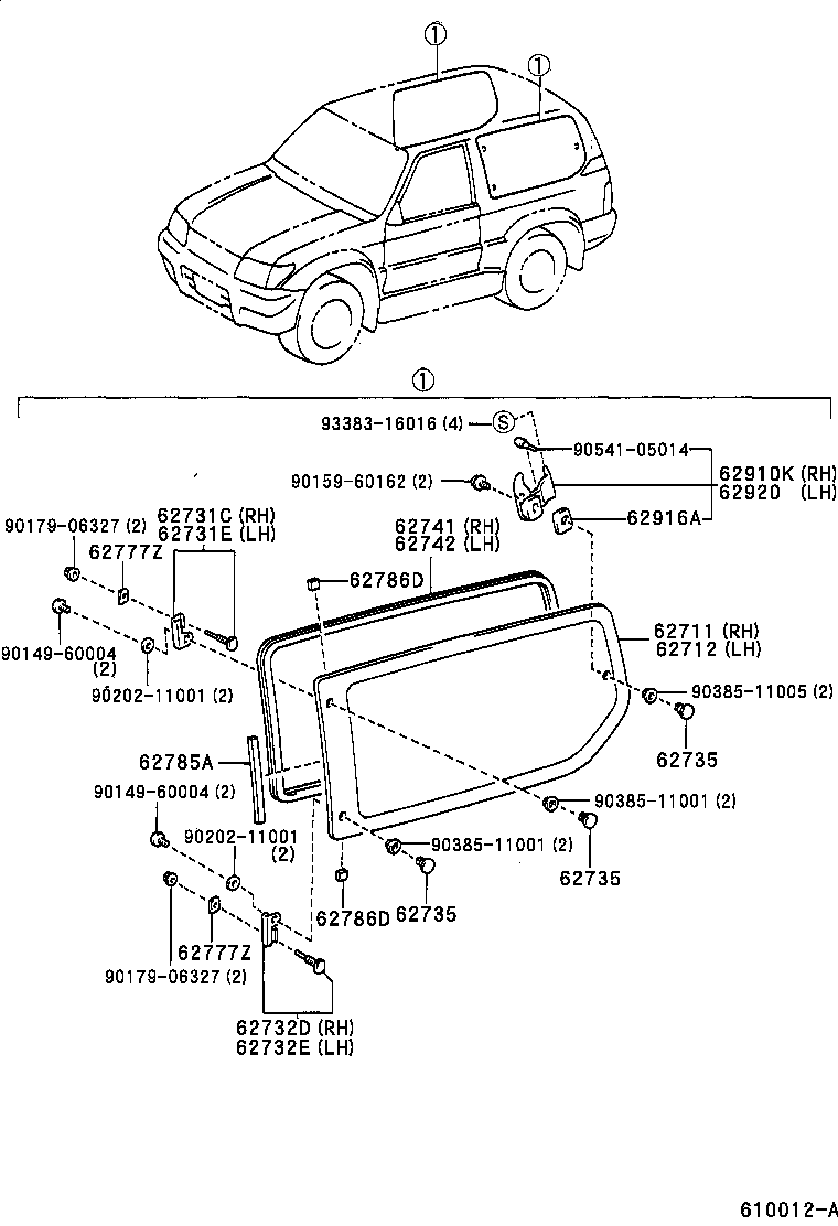  LAND CRUISER 90 |  SIDE WINDOW