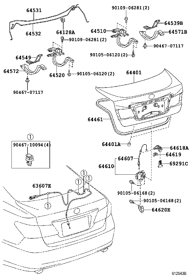  ES240 350 |  LUGGAGE COMPARTMENT DOOR LOCK