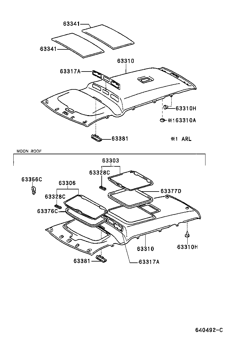  TOWNACE LITEACE |  ROOF HEADLINING SILENCER PAD