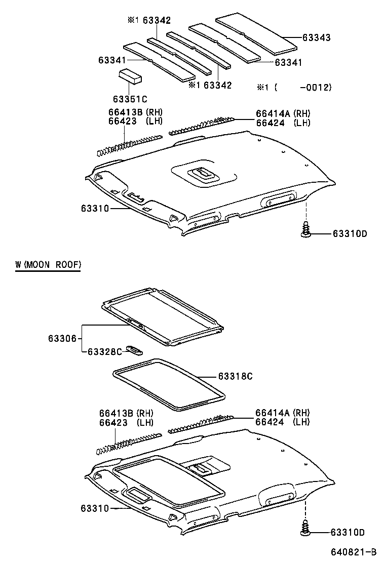  COROLLA |  ROOF HEADLINING SILENCER PAD