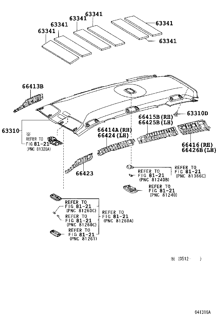  WISH |  ROOF HEADLINING SILENCER PAD