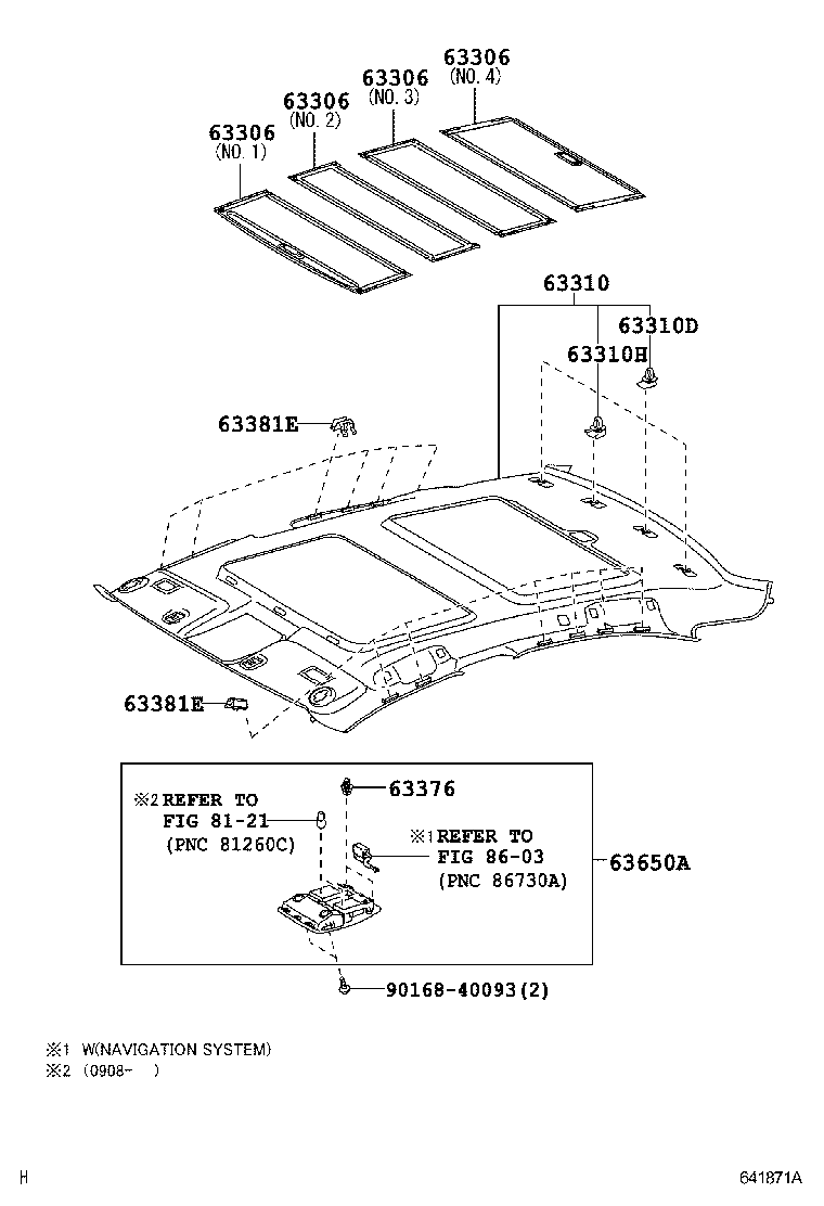  ES240 350 |  ROOF HEADLINING SILENCER PAD