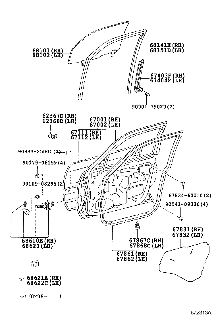  LAND CRUISER 100 |  FRONT DOOR PANEL GLASS