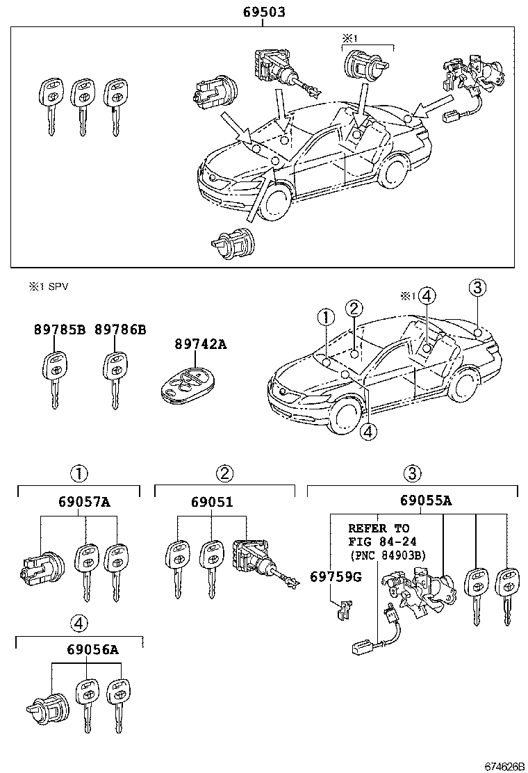  CAMRY AURION HV |  LOCK CYLINDER SET