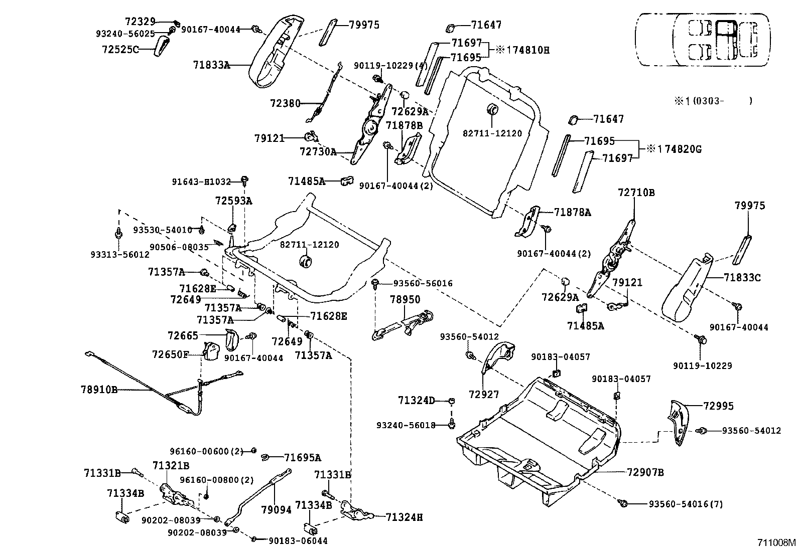  LAND CRUISER 100 |  SEAT SEAT TRACK