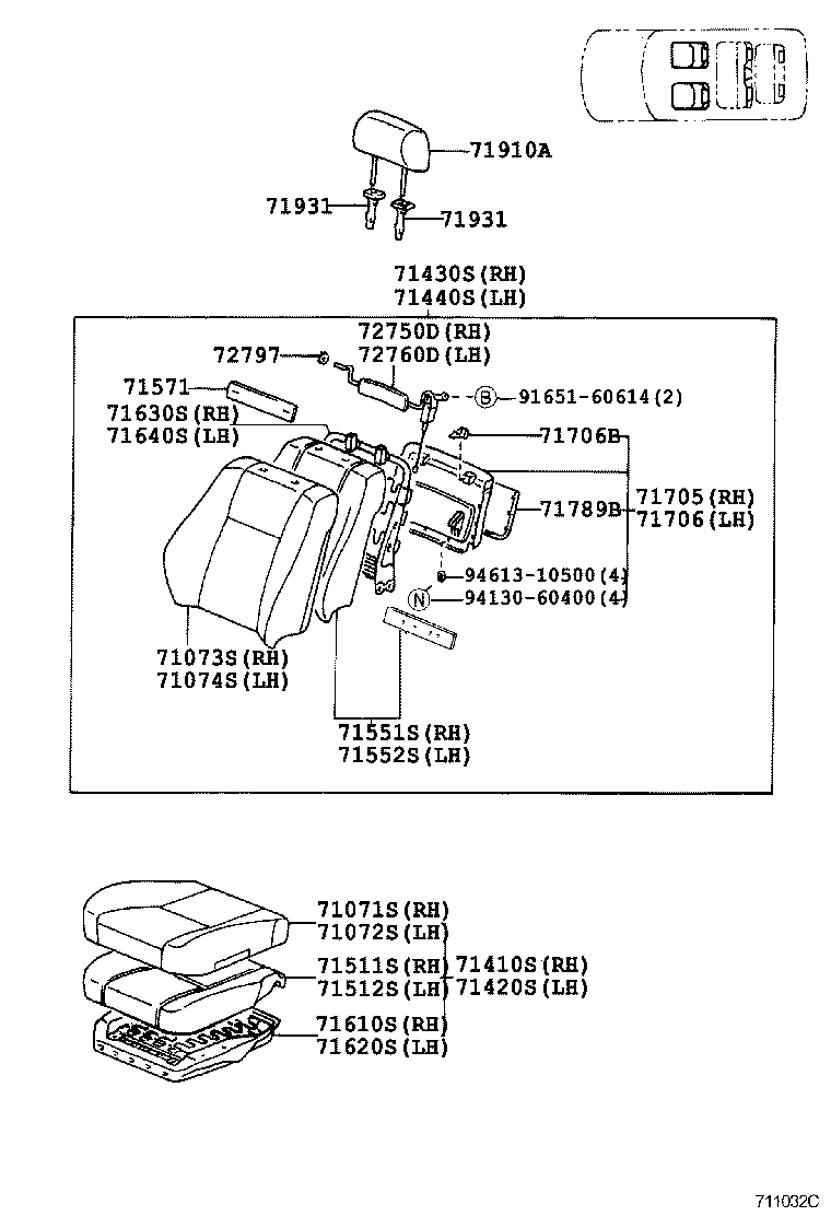  LAND CRUISER 100 |  SEAT SEAT TRACK