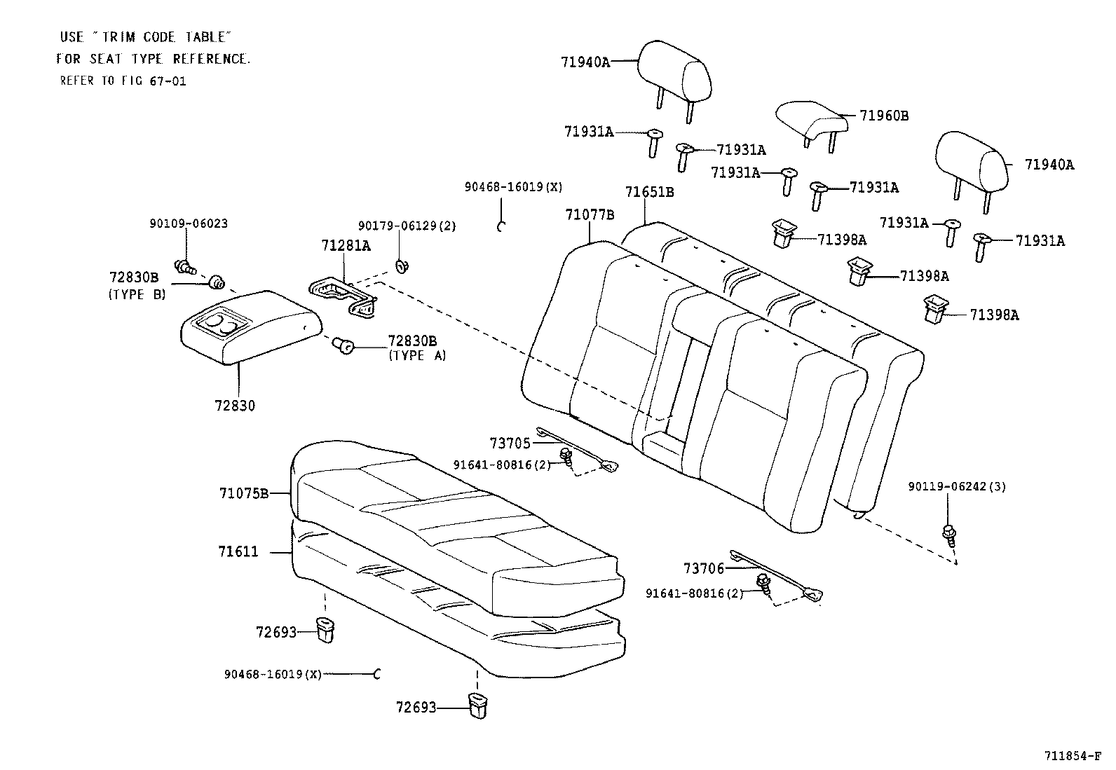  COROLLA |  REAR SEAT SEAT TRACK