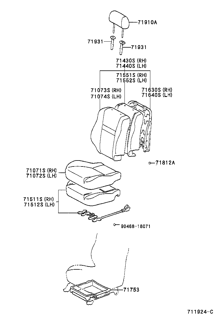  YARIS ECHO |  FRONT SEAT SEAT TRACK