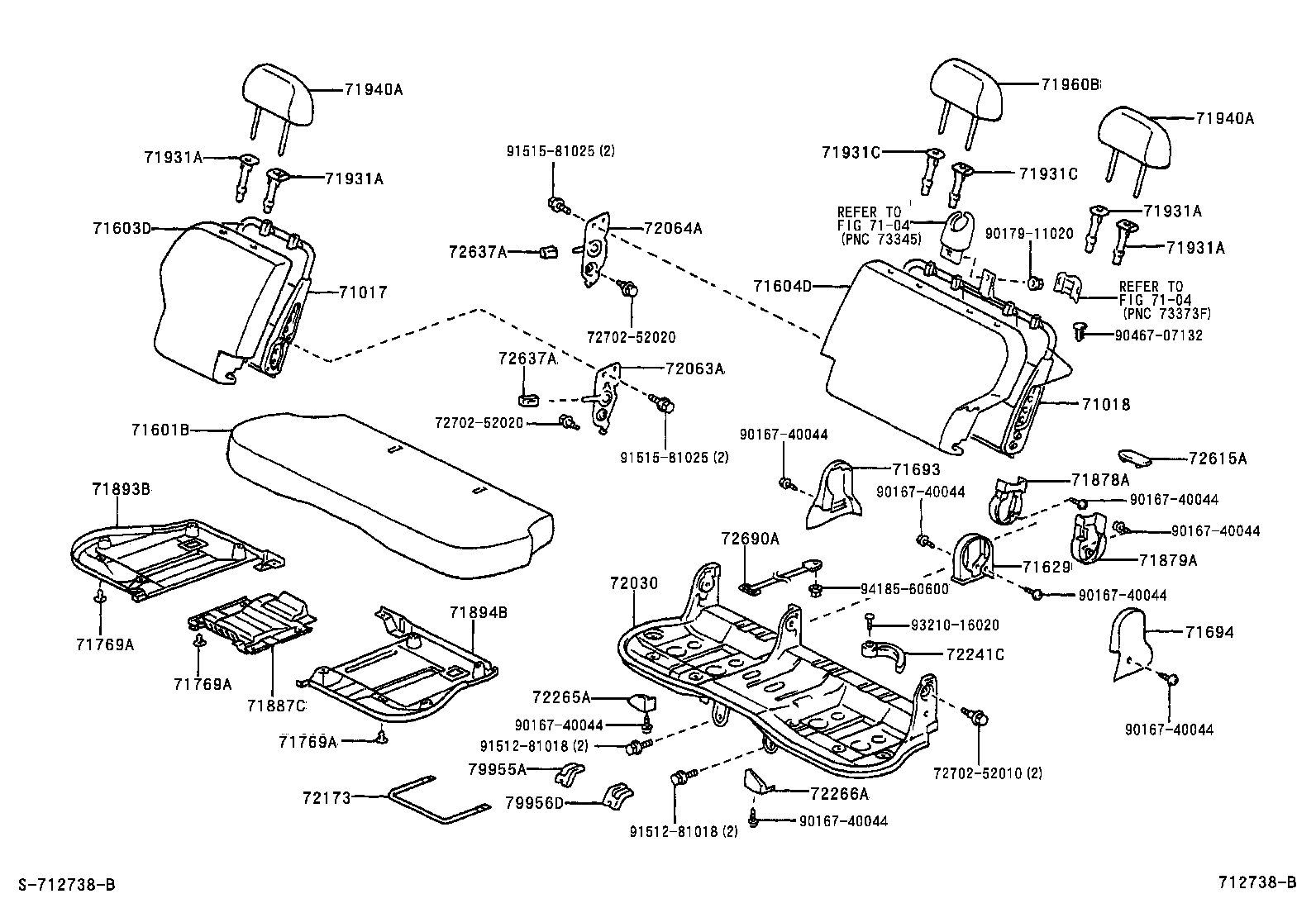  YARIS ECHO |  REAR SEAT SEAT TRACK