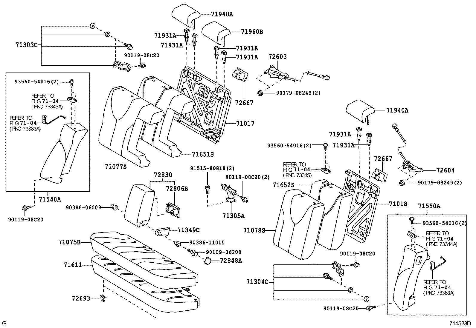  CAMRY AURION HV |  REAR SEAT SEAT TRACK