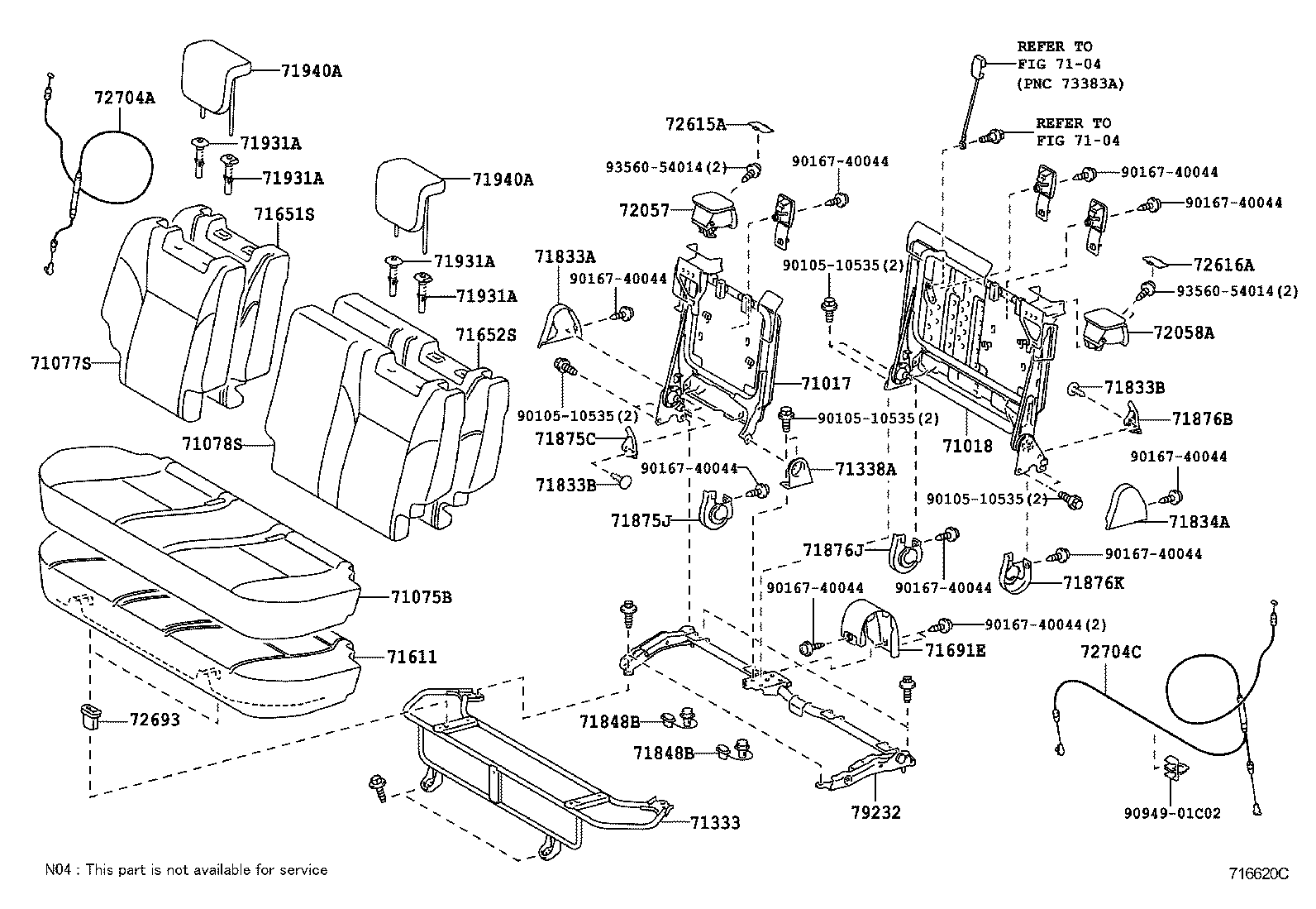  YARIS CHINA |  REAR SEAT SEAT TRACK