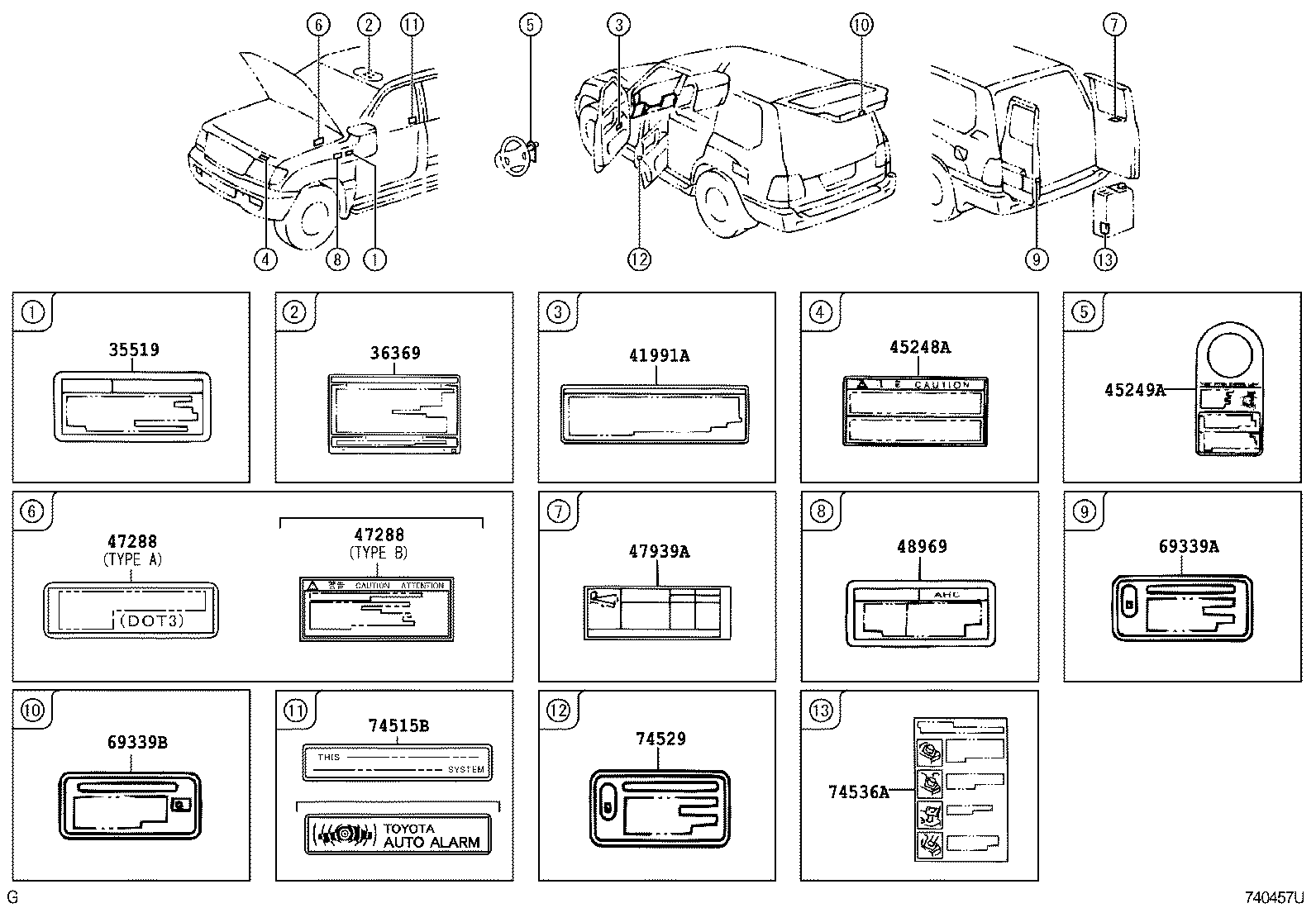  LAND CRUISER 100 |  CAUTION PLATE