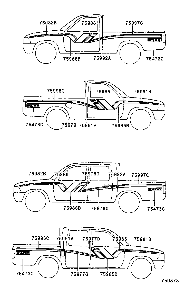  HILUX 2WD |  BODY STRIPE