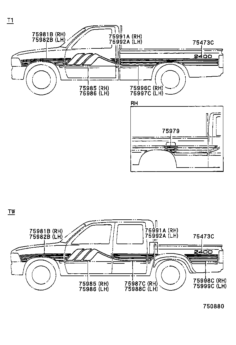  HILUX 2WD |  BODY STRIPE