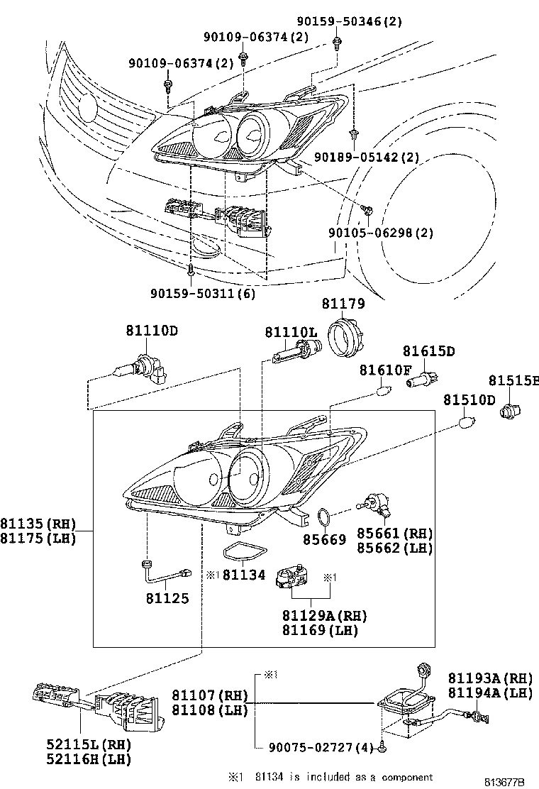  ES240 350 |  HEADLAMP