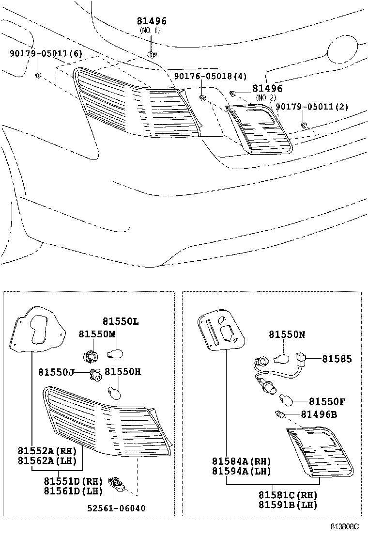  CAMRY AURION HV |  REAR COMBINATION LAMP