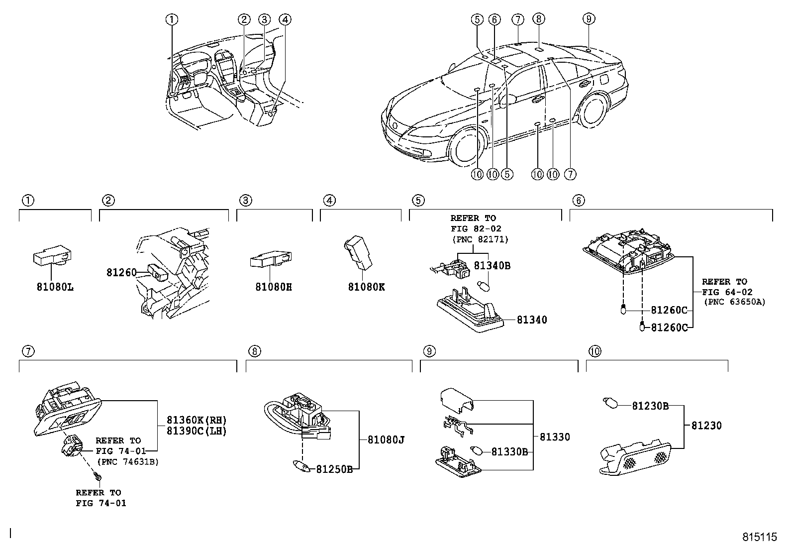  ES240 350 |  INTERIOR LAMP