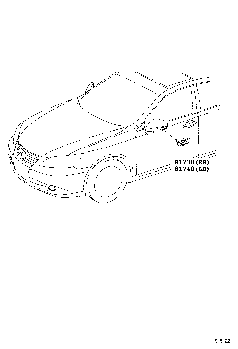  ES240 350 |  SIDE TURN SIGNAL LAMP OUTER MIRROR LAMP