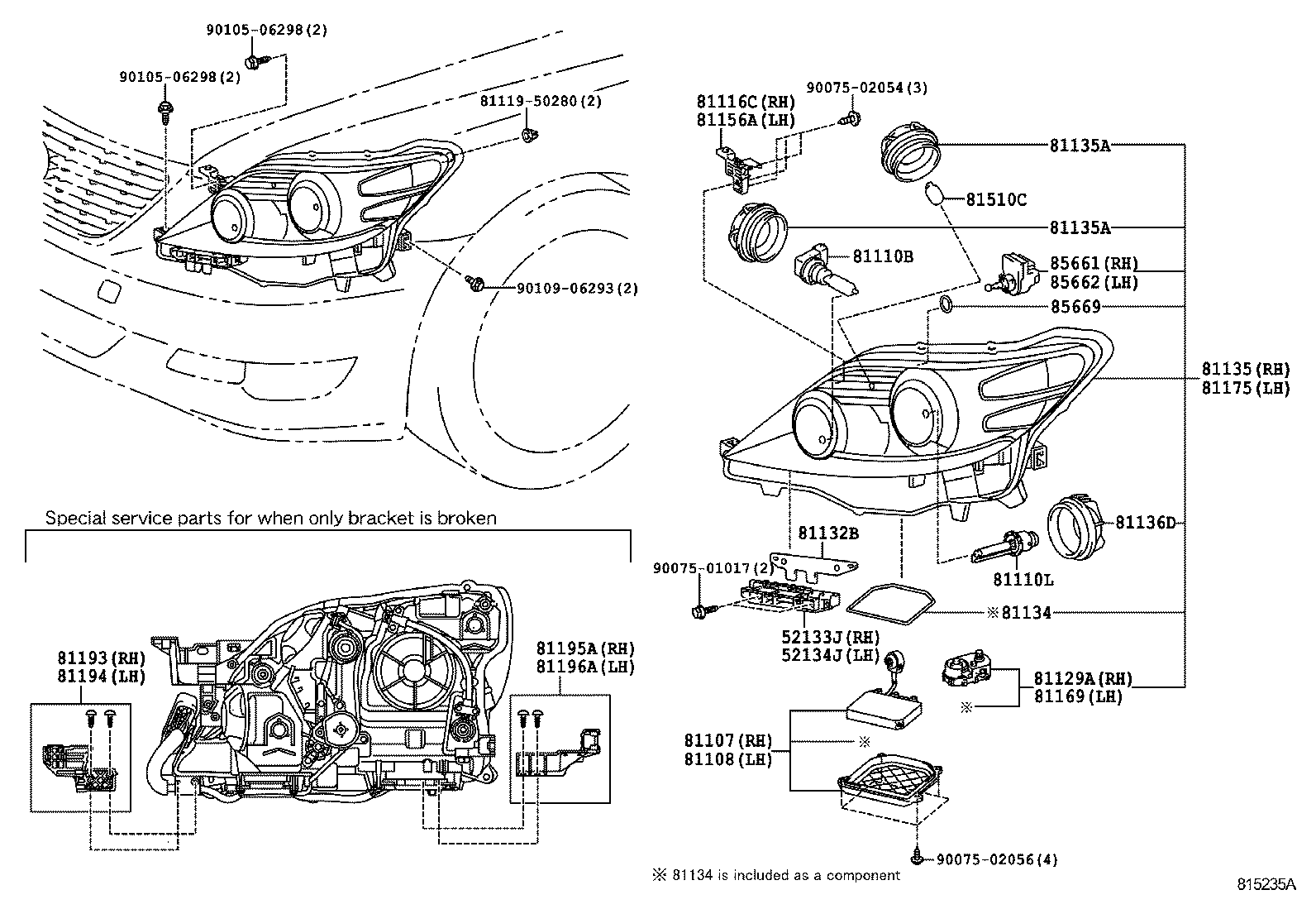  LS600H 600HL |  HEADLAMP