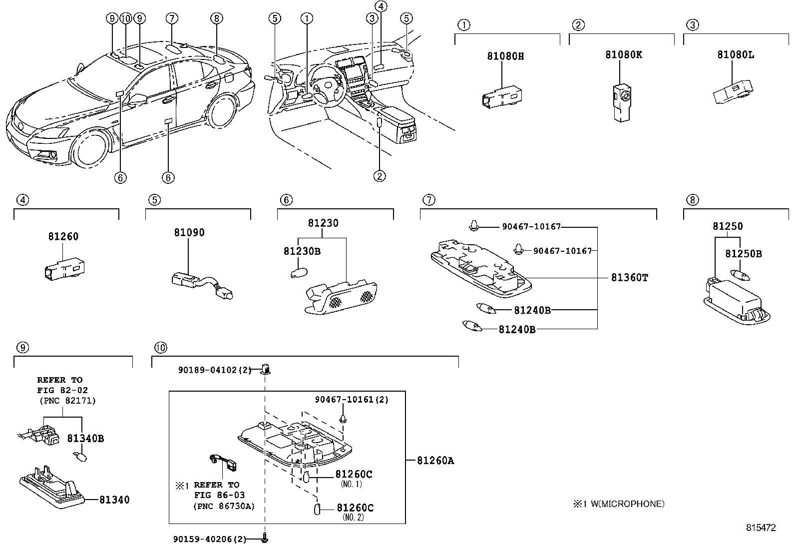  IS F |  INTERIOR LAMP