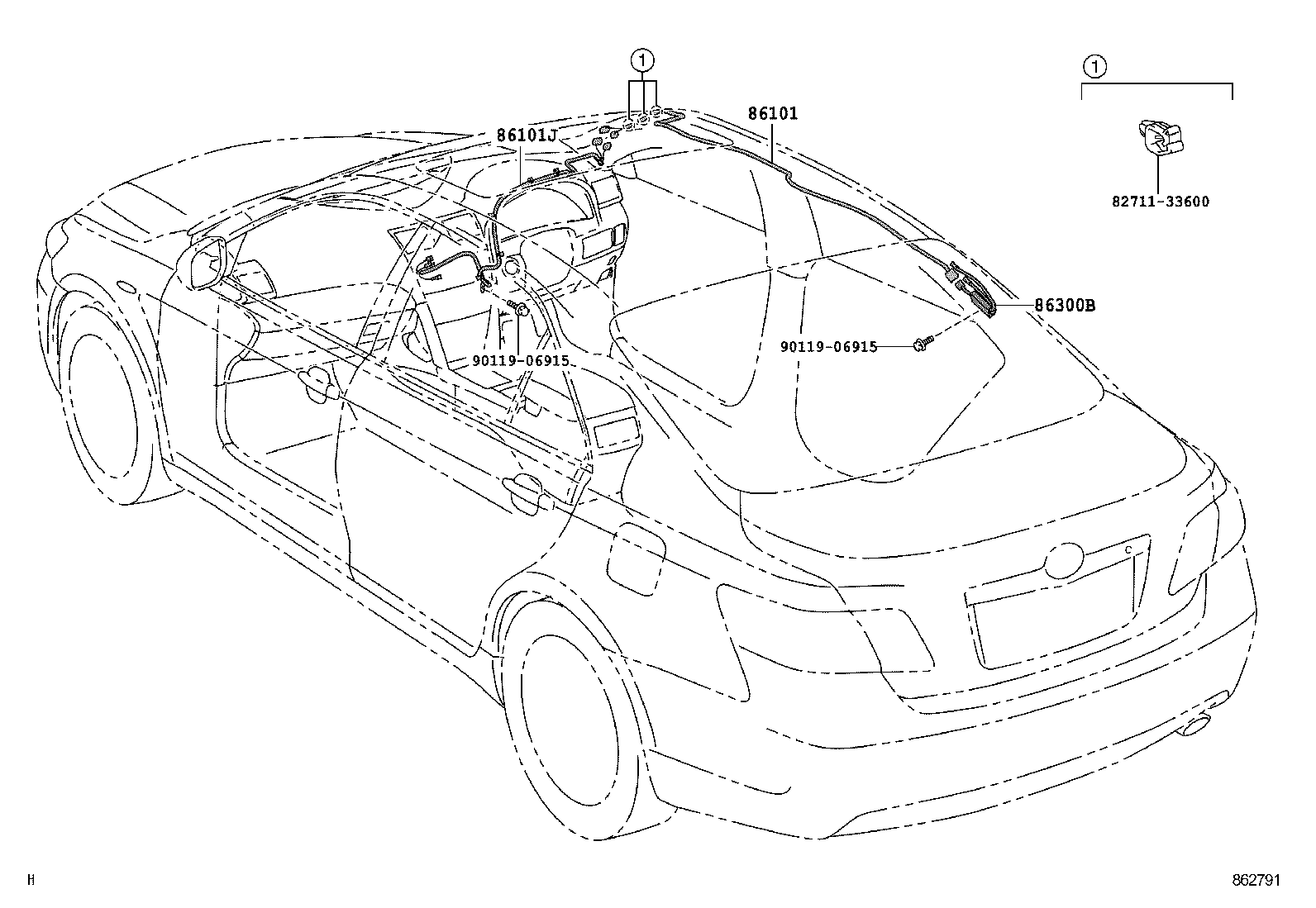  CAMRY AURION HV |  ANTENNA