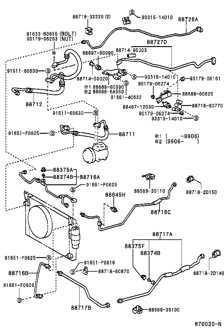  LAND CRUISER 90 |  HEATING AIR CONDITIONING COOLER PIPING