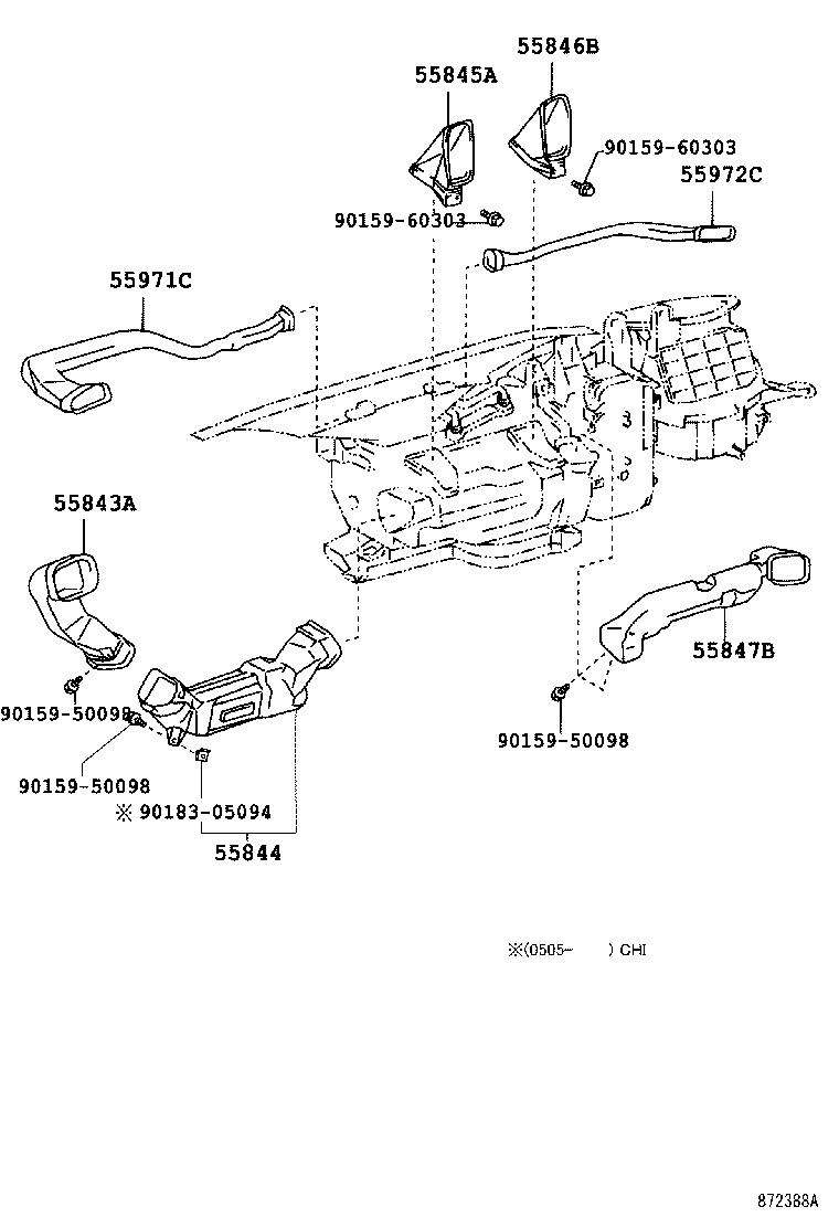  LAND CRUISER 100 |  HEATING AIR CONDITIONING CONTROL AIR DUCT