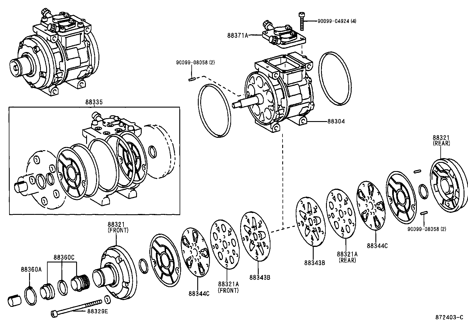  LAND CRUISER 100 |  HEATING AIR CONDITIONING COMPRESSOR