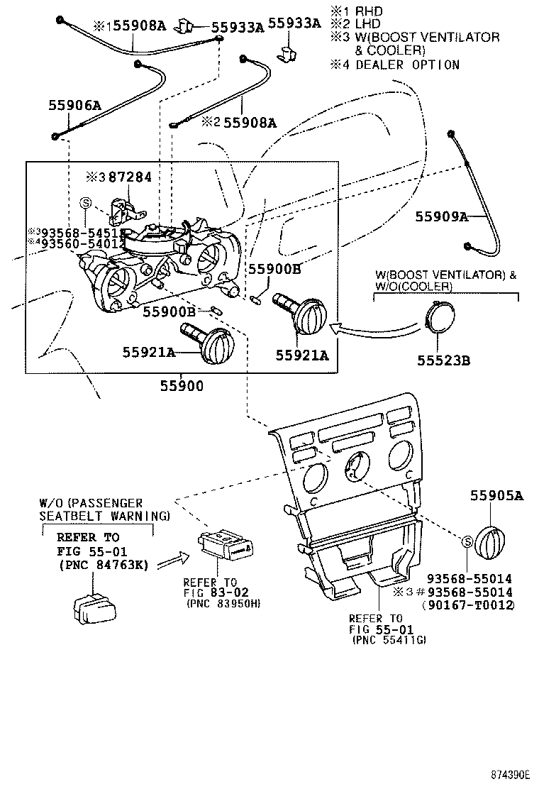  COROLLA |  HEATING AIR CONDITIONING CONTROL AIR DUCT