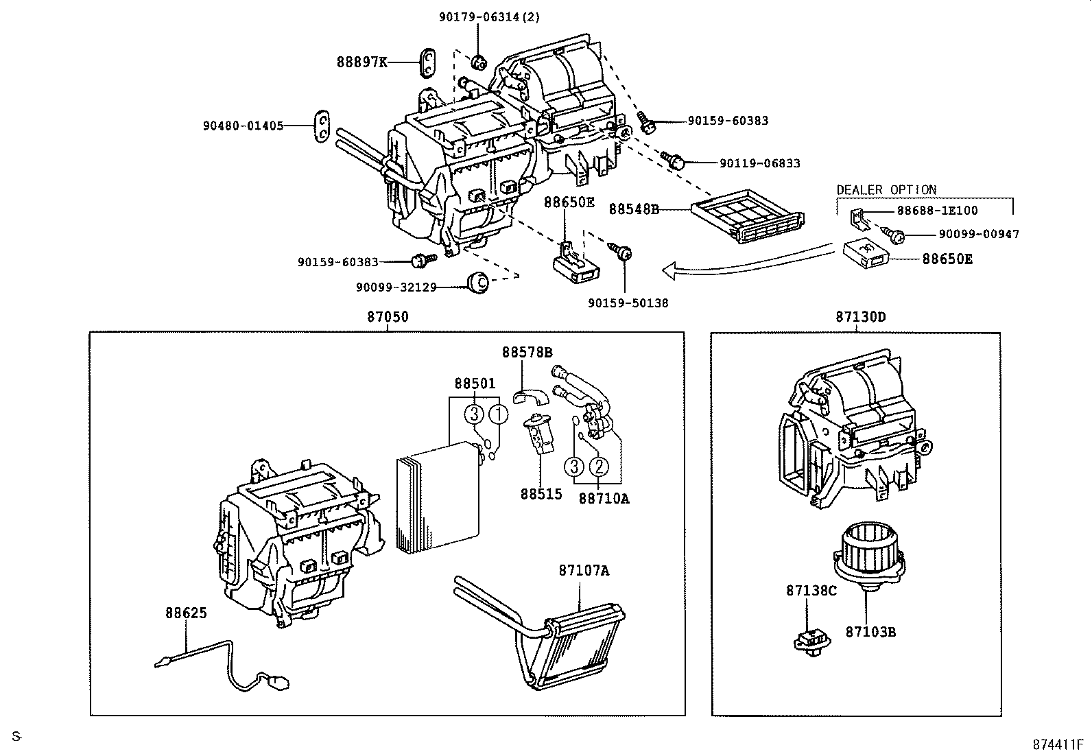  COROLLA |  HEATING AIR CONDITIONING COOLER UNIT