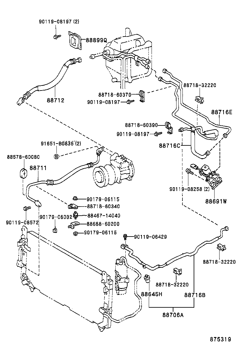  LAND CRUISER 80 |  HEATING AIR CONDITIONING COOLER PIPING